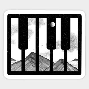 Nature playing piano Sticker